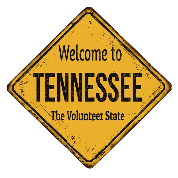 Welkom bij Tennessee vintage roestige metalen teken — Stockvector