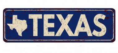 Texas vintage paslı metal işareti
