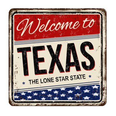 Totexas vintage paslı metal işareti hoş geldiniz