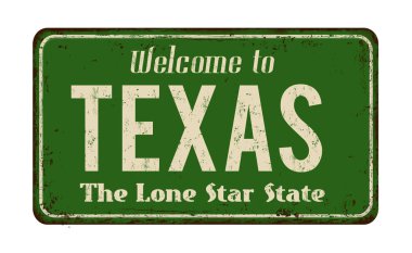 Totexas vintage paslı metal işareti hoş geldiniz