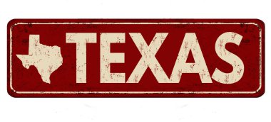 Texas vintage paslı metal işareti