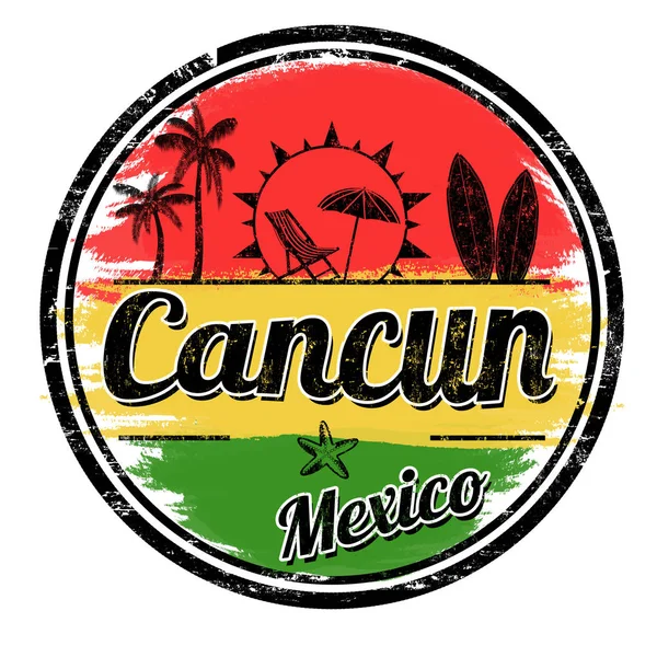 Cancun znak lub pieczęć — Wektor stockowy