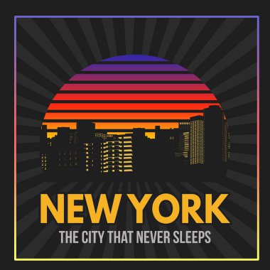 New York typography print design clipart