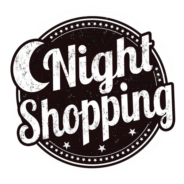 Natt Shopping tecken eller stämpel — Stock vektor