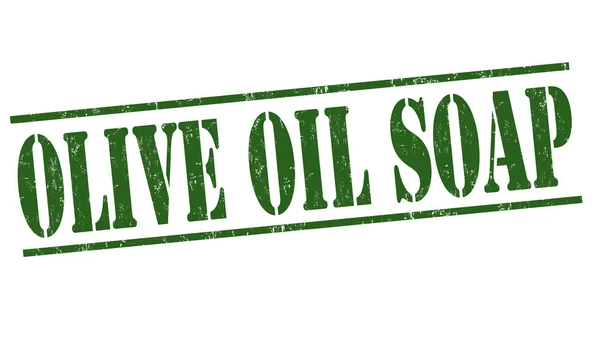 Olívaolaj szappan jel vagy bélyegző — Stock Vector