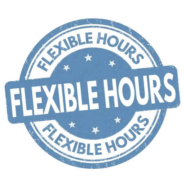 Sinal de horas flexíveis ou carimbo — Vetor de Stock