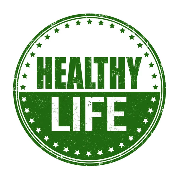 Zdrowe życie znak lub pieczęć — Wektor stockowy