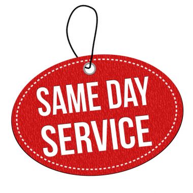 Aynı gün servis etiket veya fiyat etiketi