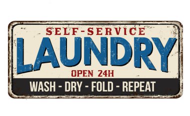 Çamaşırhane vintage metal işareti