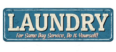 Çamaşırhane vintage metal işareti