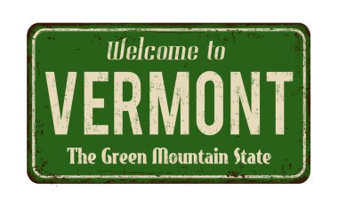 Vermont vintage paslı metal işareti için hoş geldiniz