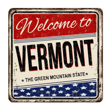 Vermont vintage paslı metal işareti için hoş geldiniz