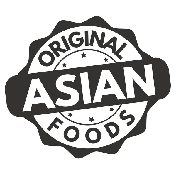 Original comida asiática signo o sello — Vector de stock