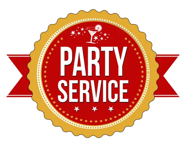 Party service modern matrica vagy címke — Stock Vector