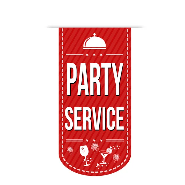 Party service banner design on white background, vector illustration — Stock Vector