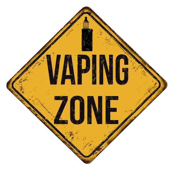 Vaping Zone vintage rusty metal sign — Stock Vector