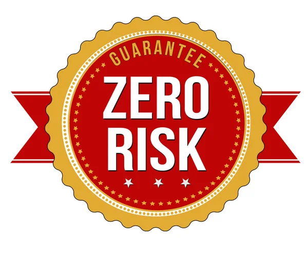 Zero risk label or sticker — Stock Vector