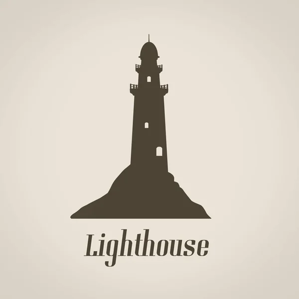 Vintage style poster with lighthouse — Stock Vector