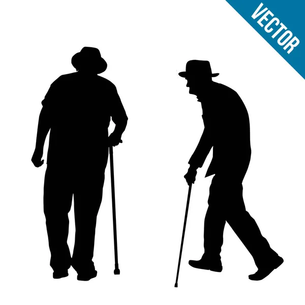 Old people silhouette — Stock Vector