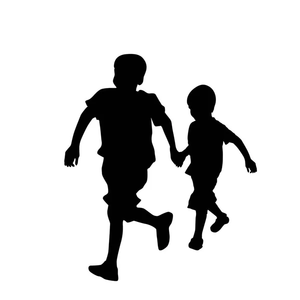 Deux frères courent — Image vectorielle