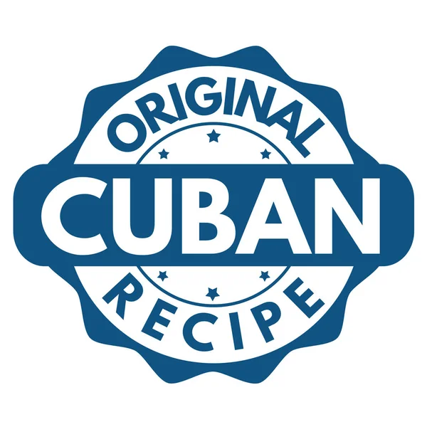Original Cuban recipe  sign or stamp — Stock Vector