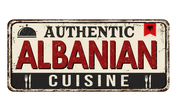 Otantik Arnavut mutfağı vintage paslı metal işareti