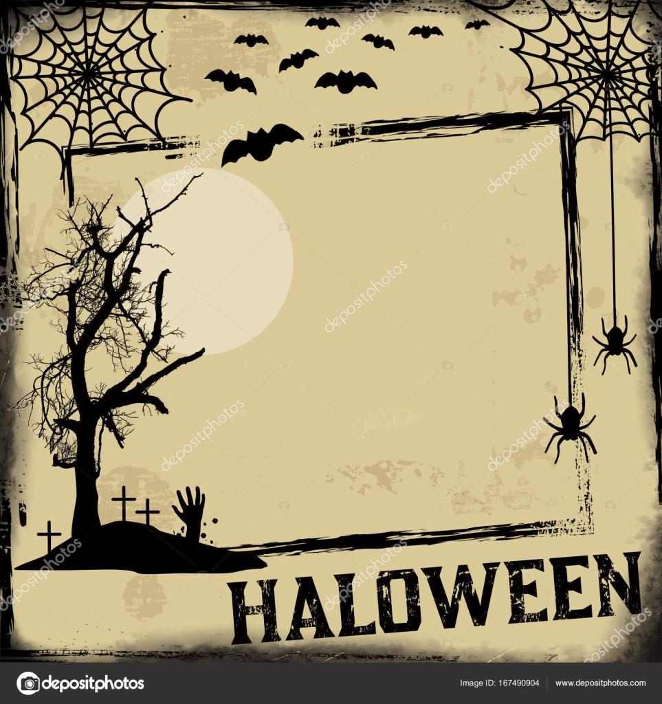 Vintage Halloween-plakat eller ramme stockvektor © roxanabalint #167490904, image size:963x1024