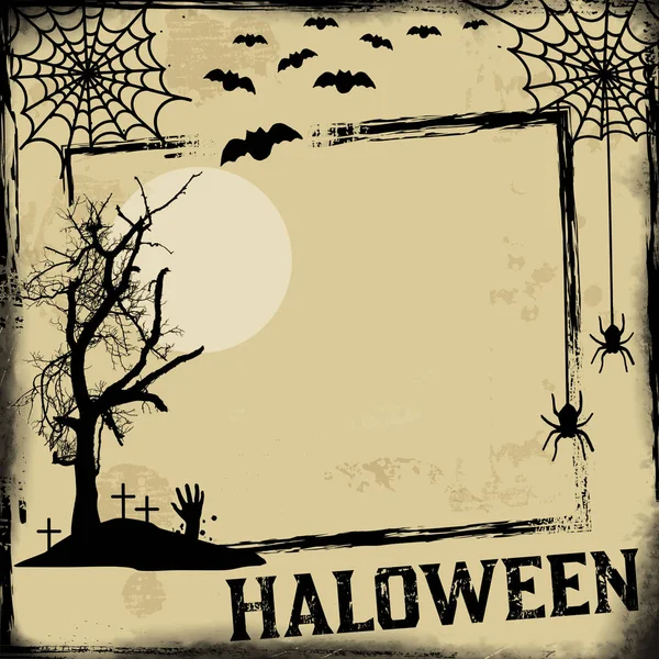 Vintage Halloween poster of frame — Stockvector