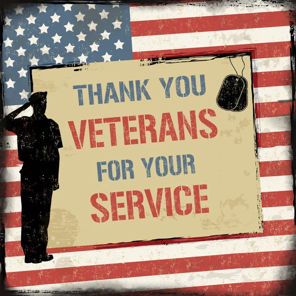 Veterans Day grunge poster — Stock Vector