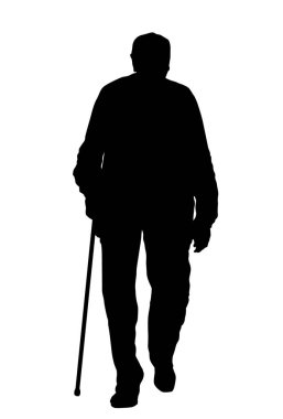 Yaşlı adam siluet 