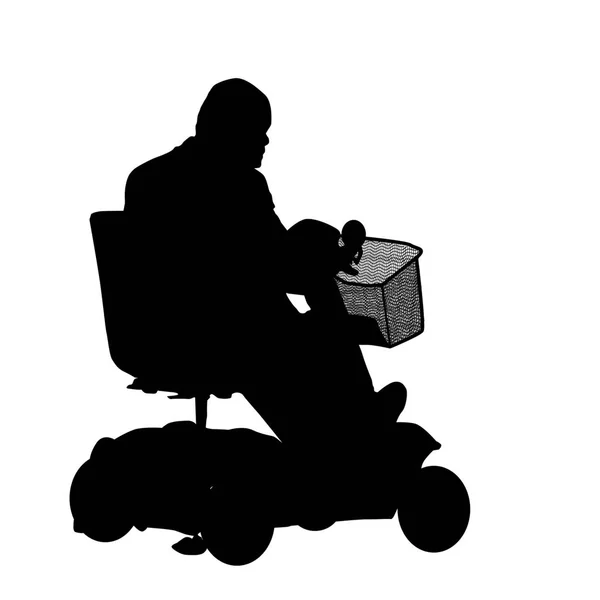 Scooter de mobilité de conduite senior — Image vectorielle