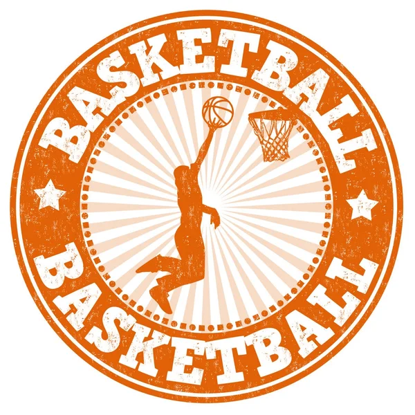 Basketbal grunge Rubberstempel — Stockvector