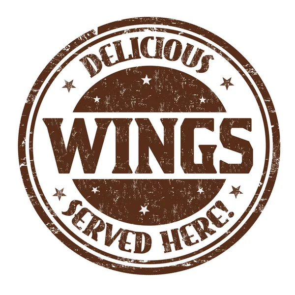 Delicious wings sign or stamp — Stock Vector