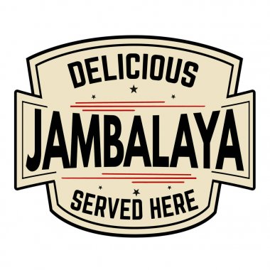 Lezzetli Jambalaya etiket ya da simge