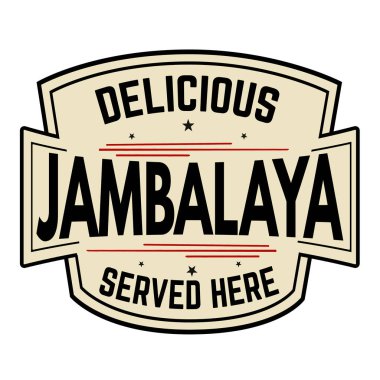 Delicious Jambalaya label or icon clipart