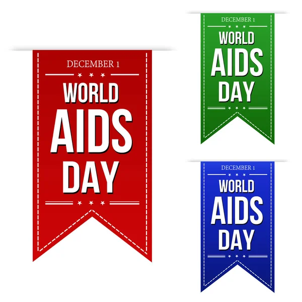 World aids day banner design set — Stock Vector