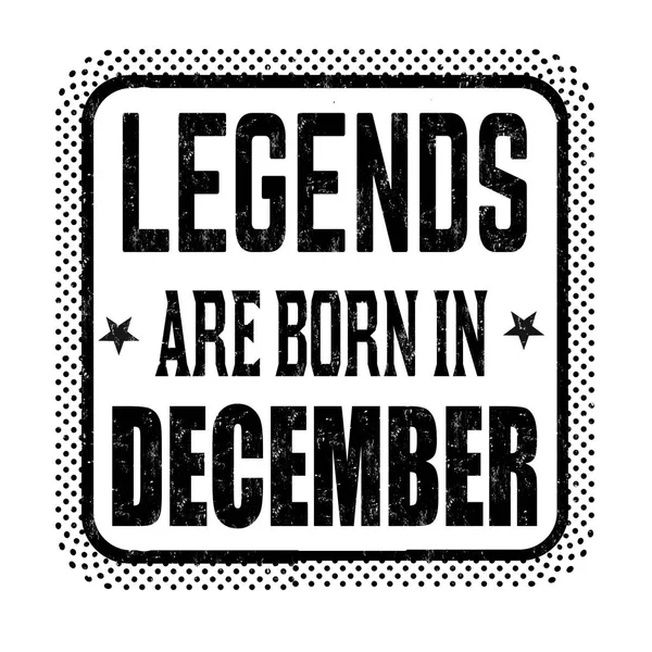 Legends are born in December vintage emblem or label — Stock Vector