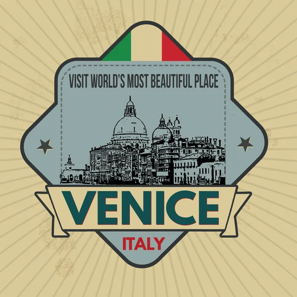 Retro tarzı üzerinde Venedik vintage amblemi 