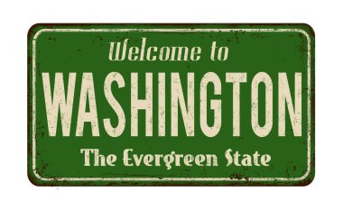 Washington vintage paslı metal işareti için hoş geldiniz