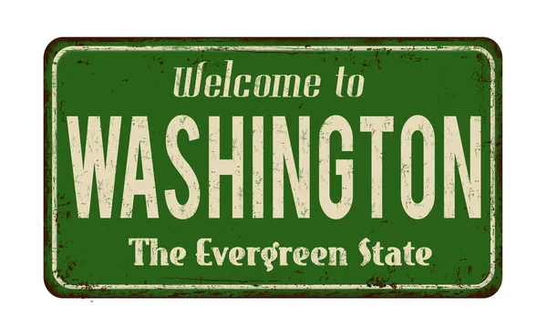 Washington vintage paslı metal işareti için hoş geldiniz