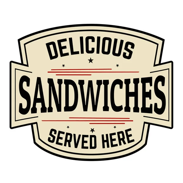 Delicious sandwiches label or icon — Stock Vector