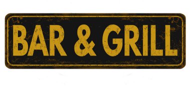 Bar ve ızgara vintage paslı metal işareti