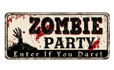 Zombi parti vintage paslı metal işareti