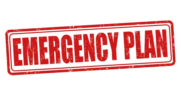 Emergency plan sign or stamp — Stock Vector