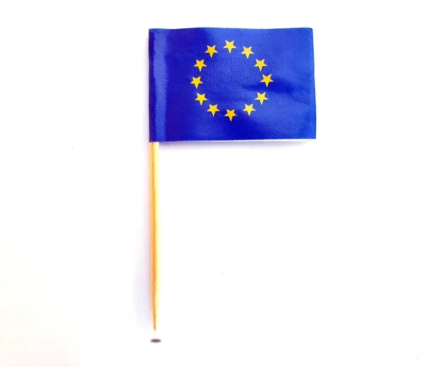 Puntero de bandera de papel miniatura de la Unión Europea — Foto de Stock