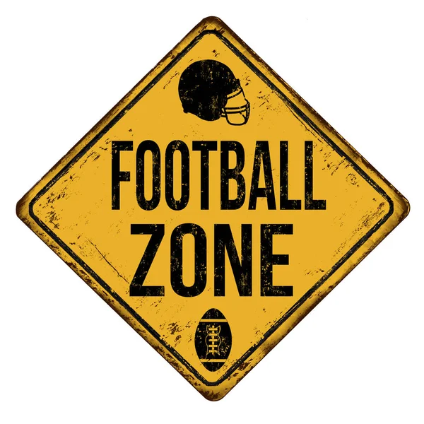Zone de football vintage rouillé panneau métallique — Image vectorielle