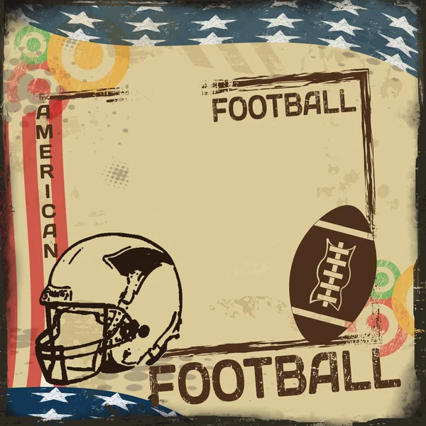 Vintage Αμερικάνικο ποδόσφαιρο αφίσα ή καρέ — Διανυσματικό Αρχείο
