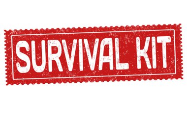 Survival kit grunge rubber stamp  clipart