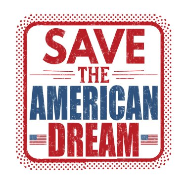 Amerikan rüyası grunge lastik damgası kaydetmek