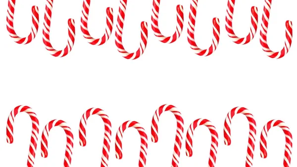 クリスマスのお菓子に二重罫線を杖します。 — ストック写真
